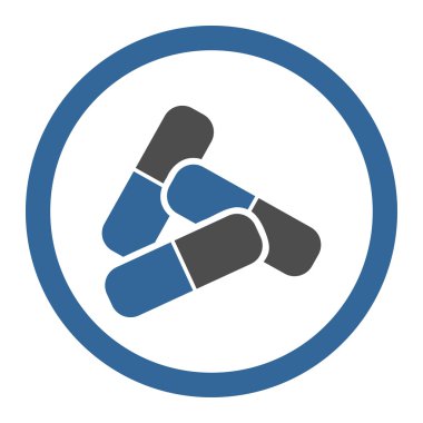 Hapları yuvarlak vektör simgesi