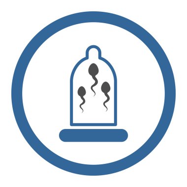 Sperm prezervatif yuvarlak vektör simgesi