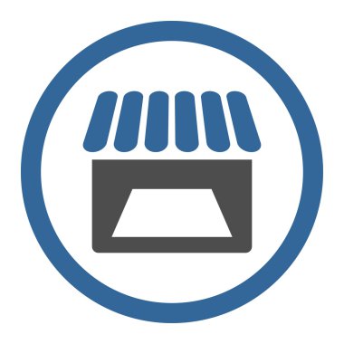 Mağaza yuvarlak vektör simgesi