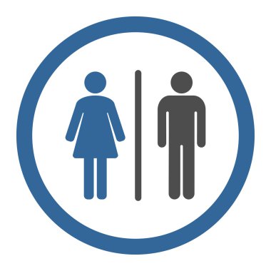 WC yuvarlak vektör simgesi