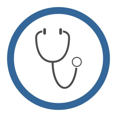 Stetoskop yuvarlak vektör simgesi