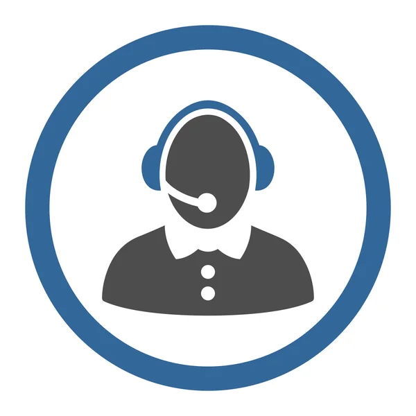 Call Center Lady Rounded Vector Icon — 스톡 벡터