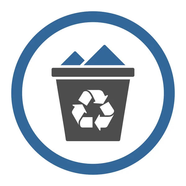 Full Rubbish Basket Circled Vector Icon — Stok Vektör