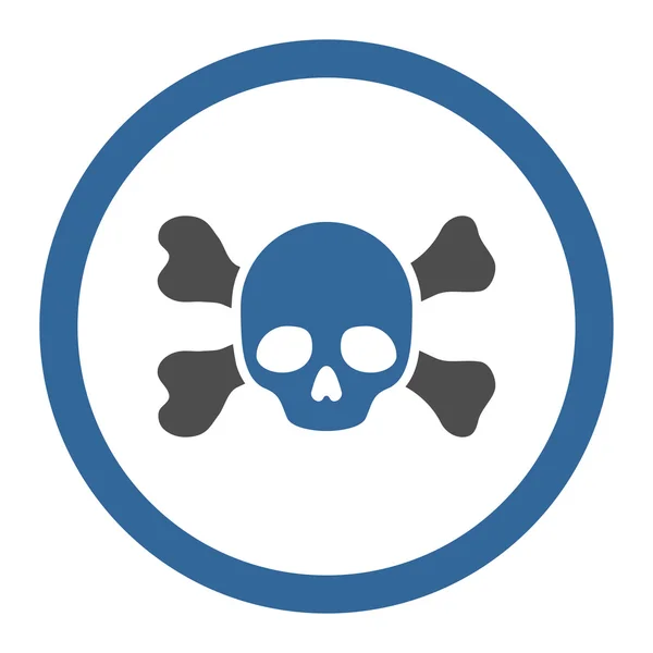 Skull And Bones Circled Vector Icon — Stockvector