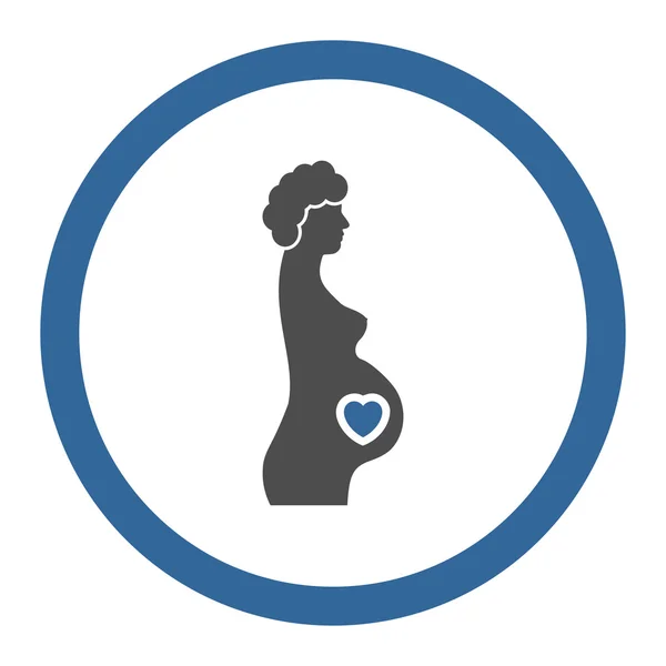 Gravid kvinna cirklade vektor Icon — Stock vektor