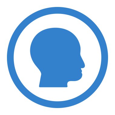 Kel kafası vektör simge yuvarlak