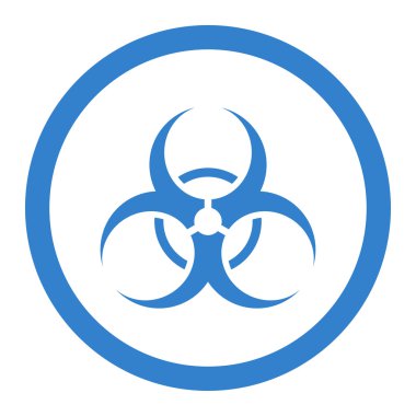 Biyolojik tehlike sembolü yuvarlak vektör simgesi