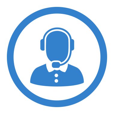 Call Center Operator Circled Vector Icon