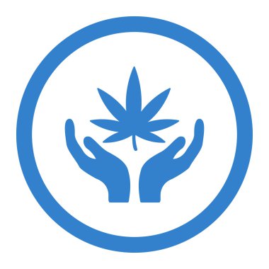 Kenevir bakım yuvarlak vektör simgesi