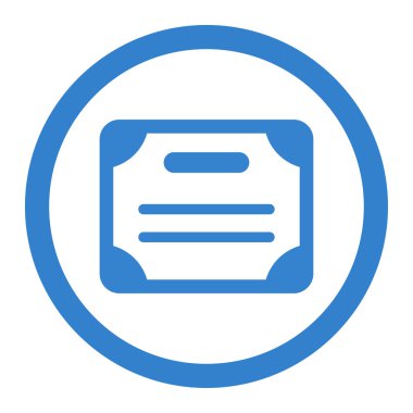 Sertifika daire içinde vektör simgesi