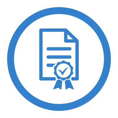 Sertifikalı yuvarlak vektör simgesi