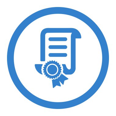 Sertifikalı kaydırma dosya yuvarlak vektör simgesi