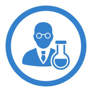 Kimyager yuvarlak vektör simgesi