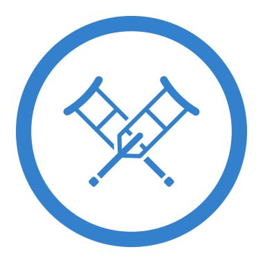 Koltuk değneği yuvarlak vektör simgesi