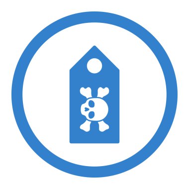 Ölüm etiket yuvarlak vektör simgesi