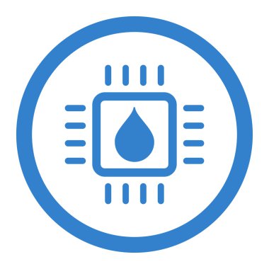 Drop Analysis Chip Circled Vector Icon