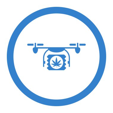 Drugs Aircraft Delivery Circled Vector Icon