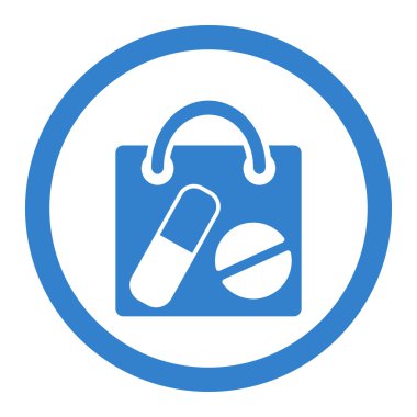 Medicine Shopping Bag Rounded Vector Icon