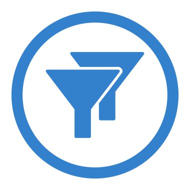 Filtreleri yuvarlak vektör simgesi