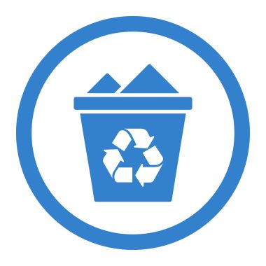 Full Trash Can Circled Vector Icon