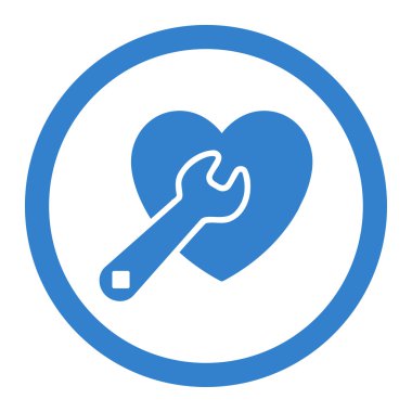 Kalp onarım daire içinde vektör simgesi