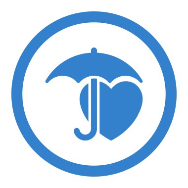 Kalp koruma yuvarlak vektör simgesi