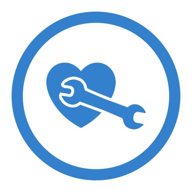 Kalp tedavisi yuvarlak vektör simgesi