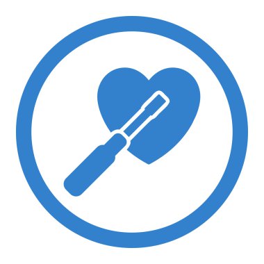 Kalp yuvarlak vektör simge ayarlama