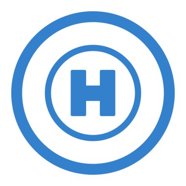 Helikopter iniş yuvarlak vektör simgesi