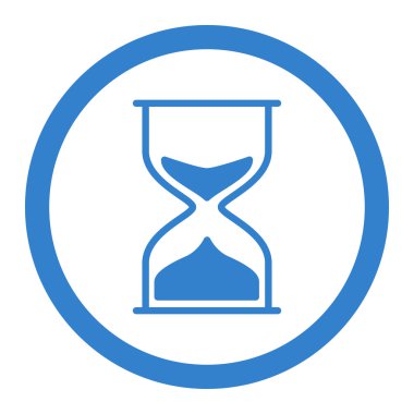 Kum saati daire içinde vektör simgesi