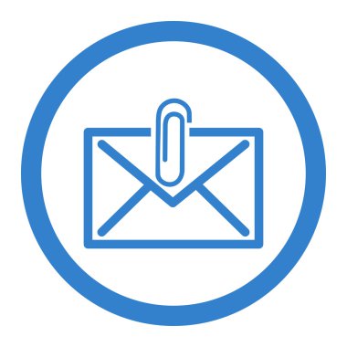 Posta eki yuvarlak vektör simgesi