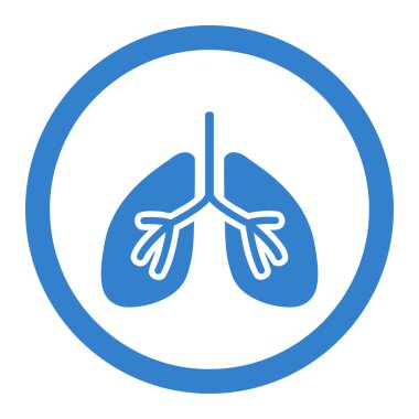 Akciğerler daire içinde vektör simgesi
