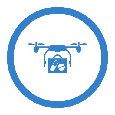 Medical Aircraft Delivery Circled Vector Icon