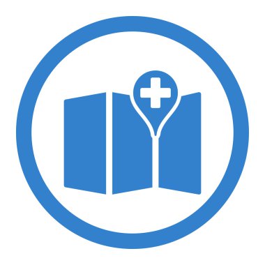 Medical Map Circled Vector Icon