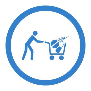 Tıbbi alışveriş daire içinde vektör simgesi