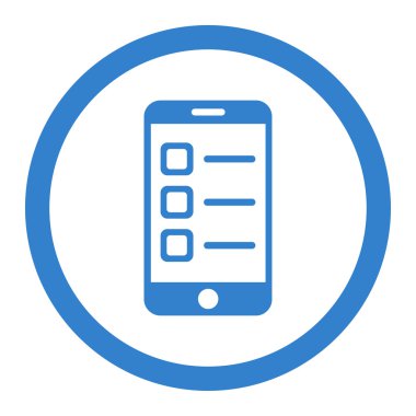 Mobil listesi yuvarlak vektör simgesi