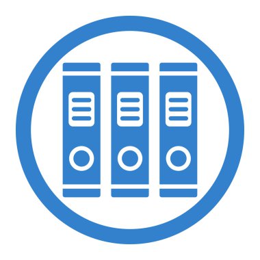 Office kitaplar yuvarlak vektör simgesi