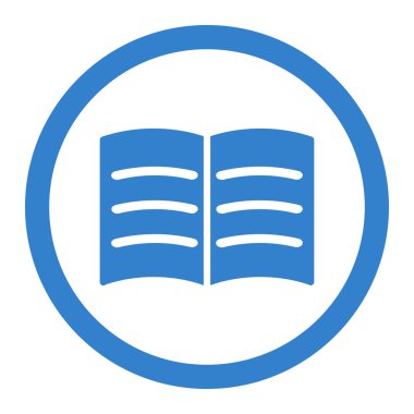 Açık kitap daire içinde vektör simgesi