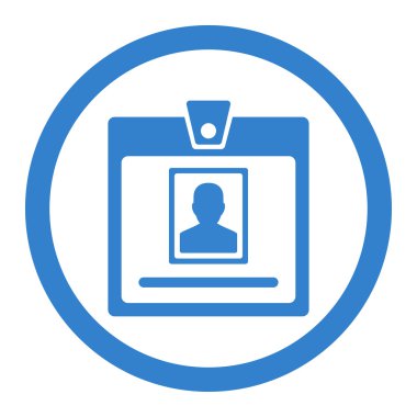 Kişi rozet yuvarlak vektör simgesi