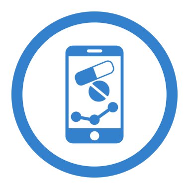 Eczane Online raporu vektör simge yuvarlak