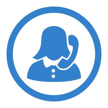 Resepsiyonist yuvarlak vektör simgesi