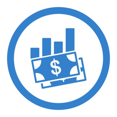 Satış çubuk grafiği vektör simgesi daire