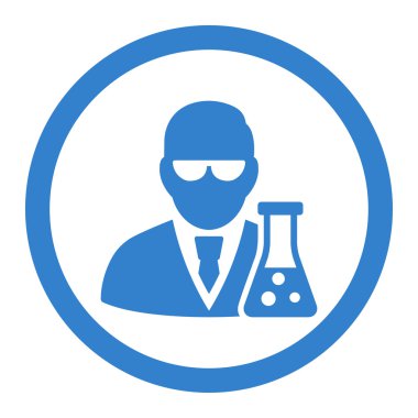 Bilim adamı şişesi ile vektör simgesi daire