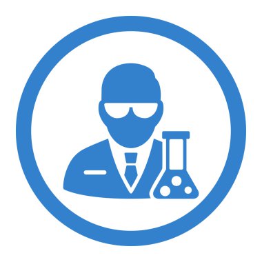Bilim adamı yuvarlak vektör simgesi