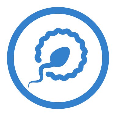 Sperm penetrasyon daire içinde vektör simgesi