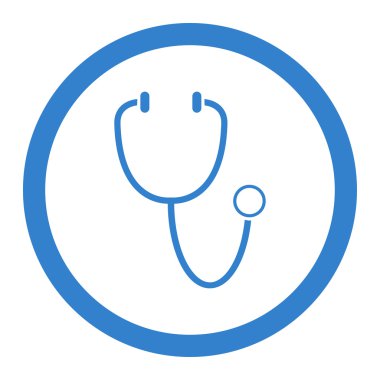 Stetoskop yuvarlak vektör simgesi