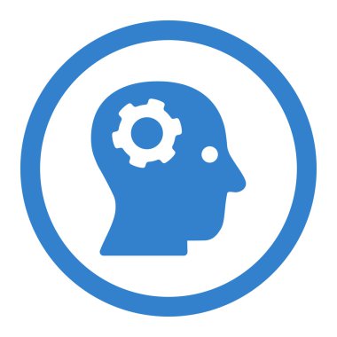 Düşünme yuvarlak vektör simgesi