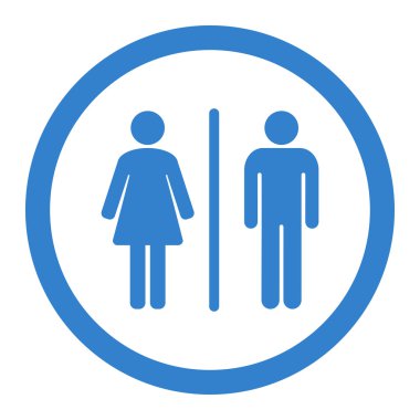 WC daire içinde vektör simgesi