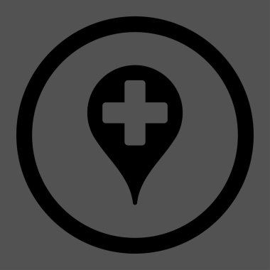 Tıbbi harita işaretleyici yuvarlak vektör simgesi