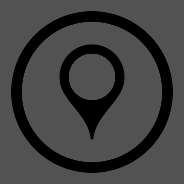 Harita işaretleyici yuvarlak vektör simgesi